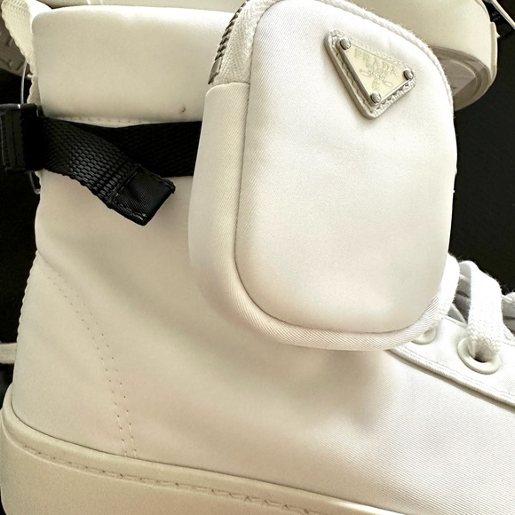 Authentic Brand new Re-nylon Prada boots blanco gabardine Calzature Donna $1,370 - Picture 8 of 10